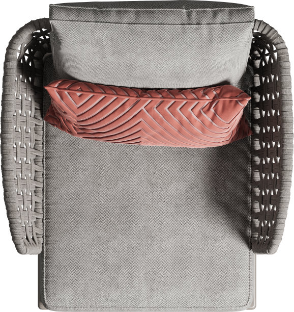 户外绳扶手椅的俯视图图片下载