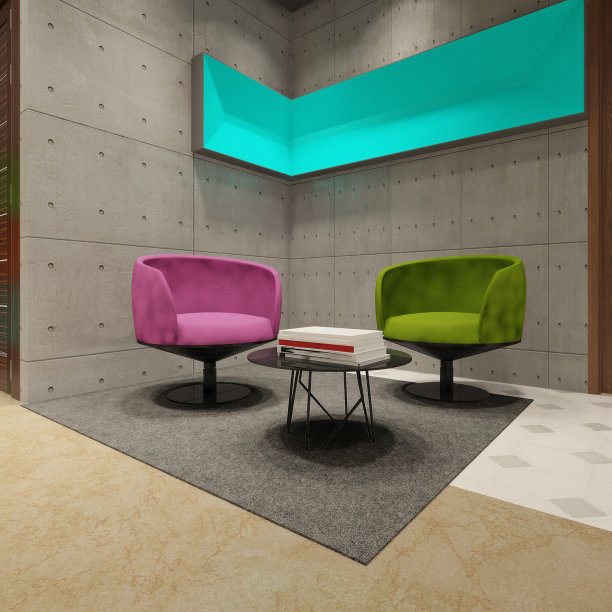 设计一个舒适的等候区，配有毛绒扶手椅和沙发图片下载