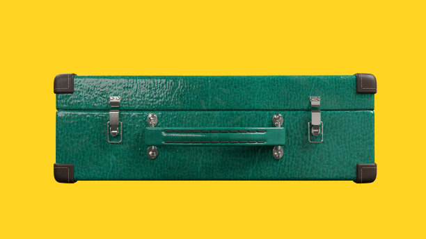 空的野餐行李箱，剪辑路径，3d渲染图片下载