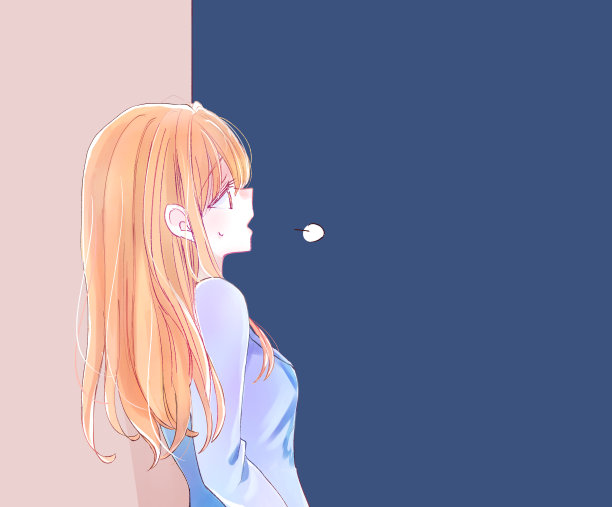 一位女职员靠在墙上叹息图片下载