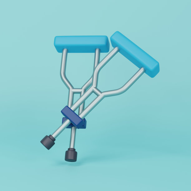 用于医疗和保健项目的拐杖3D图标。3D渲染。图片下载