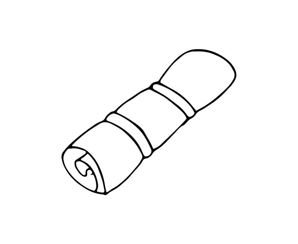 露营卷垫。睡垫在涂鸦风格，孤立的白色背景。图片下载