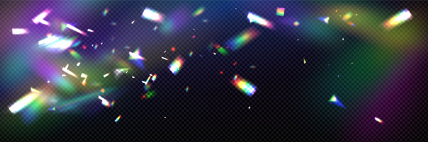 钻石光和彩虹棱镜的闪光玻璃效果图片下载