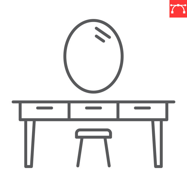 梳妆台线条图标图片下载