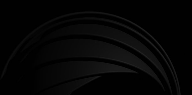 现代波浪线和圆形立方体形状的黑色抽象背景设计图片下载