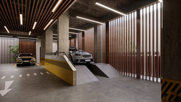 高效的停车场室内设计理念的功能和组织的停车场图片下载