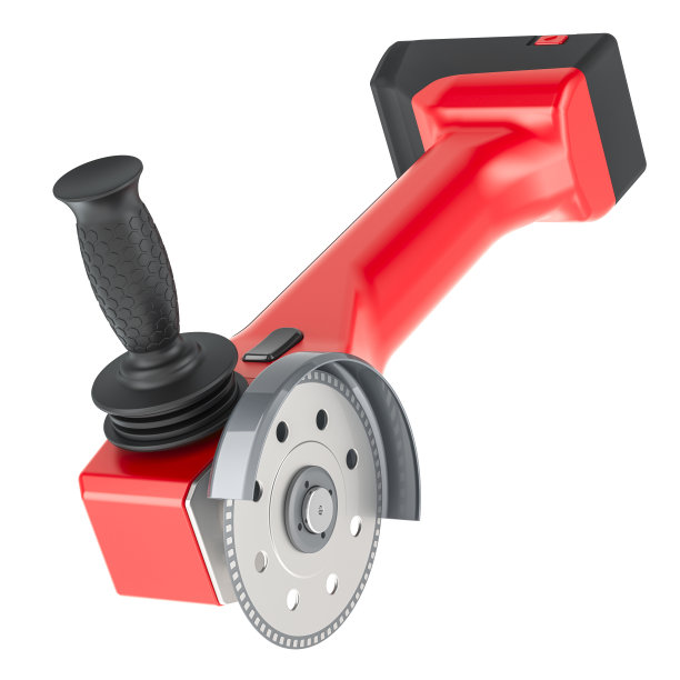 红色圆盘磨床，角磨床。三维渲染图片下载