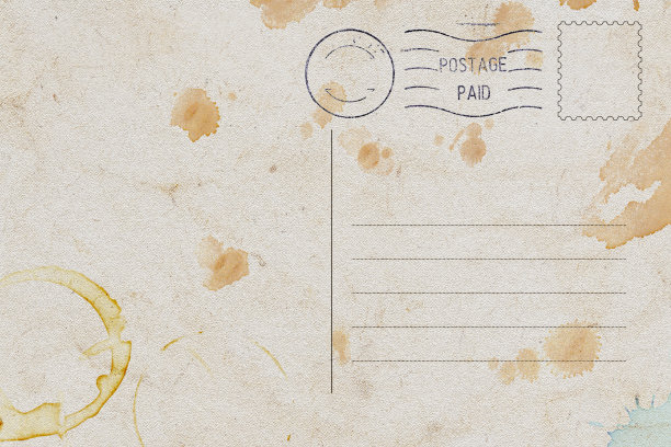 旧明信片的背面图片下载