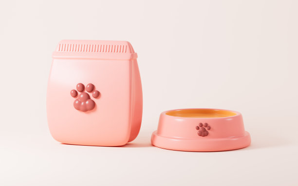 卡通宠物食品和宠物碗，3d渲染。图片下载