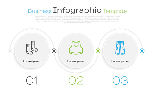集线袜子，汗衫和裤子。业务信息图表模板。向量图片下载