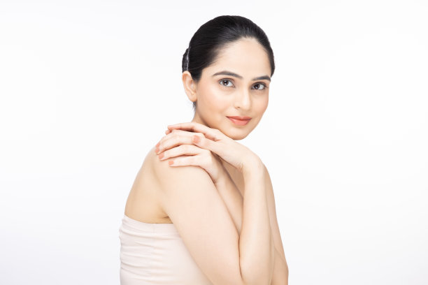 肖像美丽的年轻女子干净新鲜的皮肤库存照片图片下载