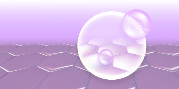 透明质酸和烟酰胺前后的头发和皮肤的解决方案广告，紫色胶原蛋白血清滴入皮肤细胞与化妆品广告背景准备使用，插图矢量。图片下载