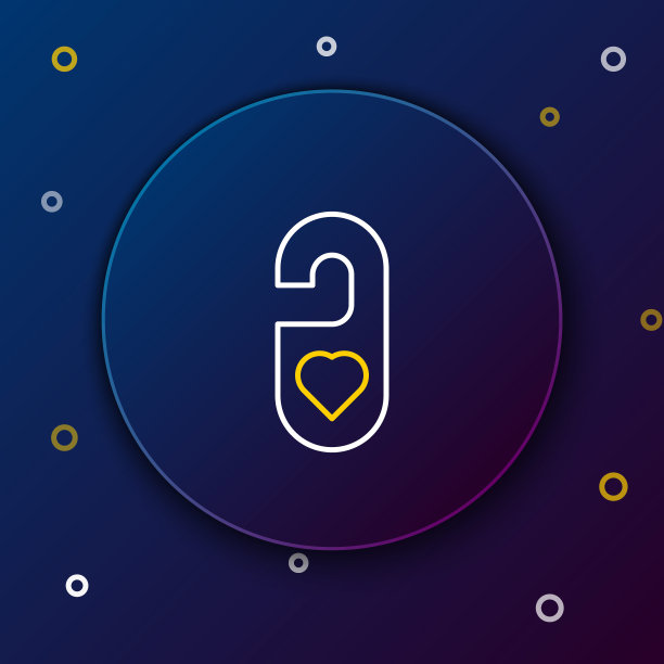 请不要打扰，蓝色背景的心脏图标隔离。3月8日。妇女节快乐。色彩缤纷的轮廓概念。向量图片下载