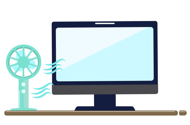 手提风扇。桌子上的球迷。矢量图图片下载