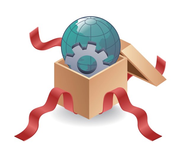 盒子里的微型地球等距插图图片下载