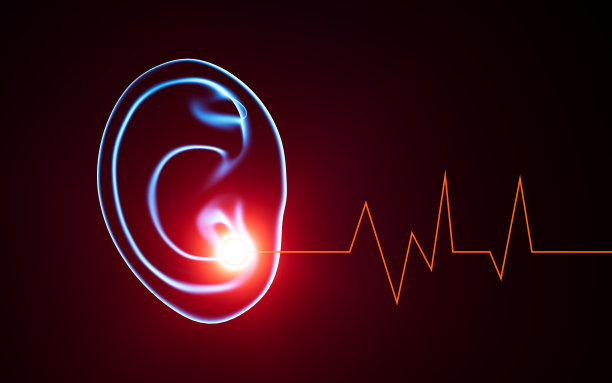 人类耳痛，耳鸣，耳部疾病，3d渲染。图片下载