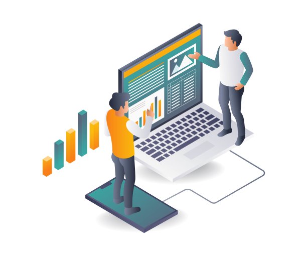 使用计算机分析业务增长图片下载