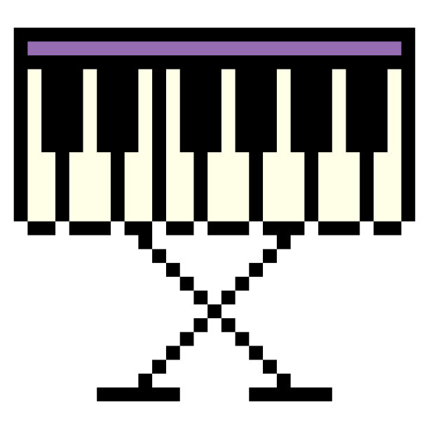 键盘乐器钢琴与像素艺术风格图片下载