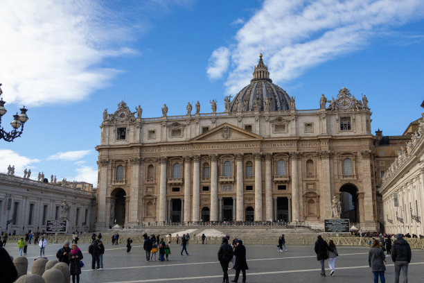 梵蒂冈城罗马的圣彼得广场和圣彼得大教堂图片下载