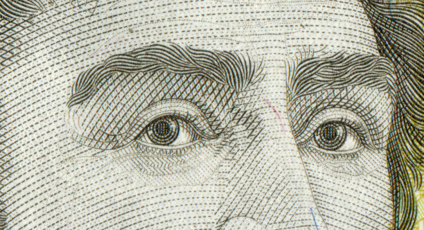 纸币上的面部特征图案设计图片下载