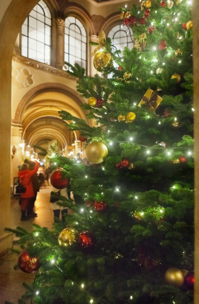 12月在维也纳，圣诞购物者深夜购物图片下载