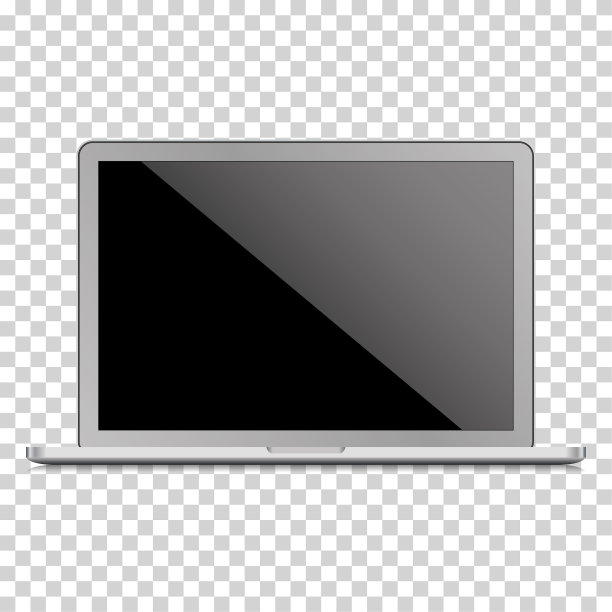 真实的矢量笔记本电脑上透明的背景模板。图片下载