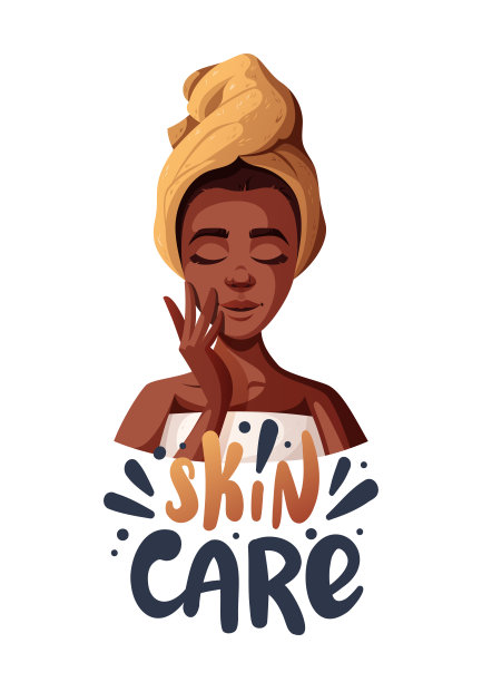 卡片设计深色皮肤的女人用毛巾。图片下载