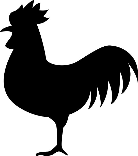 鸡剪影插画图片下载