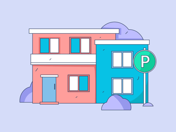 房屋建筑矢量概念操作手绘插图图片下载