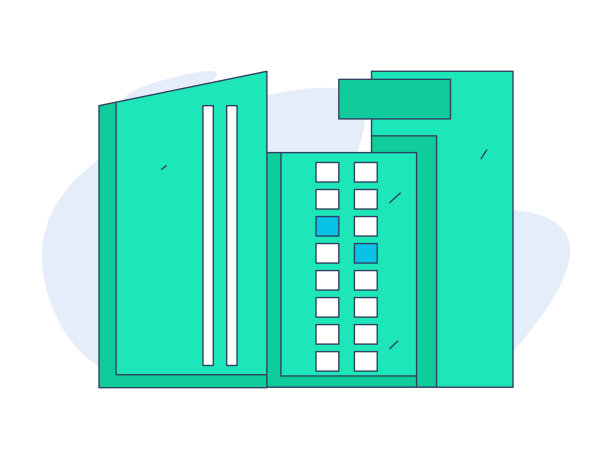 房屋建筑矢量概念操作手绘插图图片下载