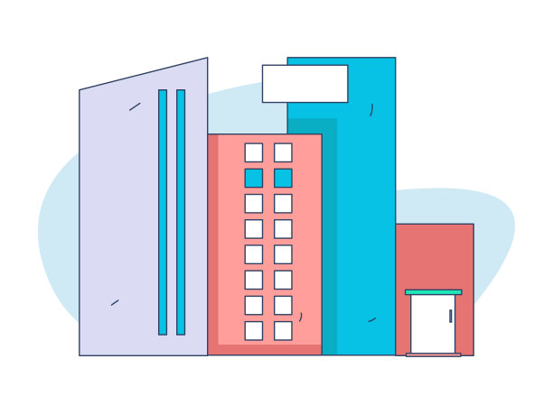 房屋建筑矢量概念操作手绘插图图片下载