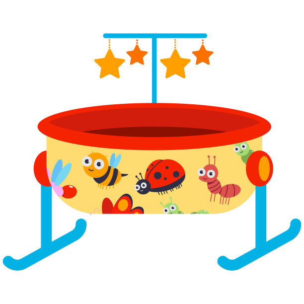 摇篮为婴儿睡眠矢量卡通插图隔离在一个白色的背景。图片下载