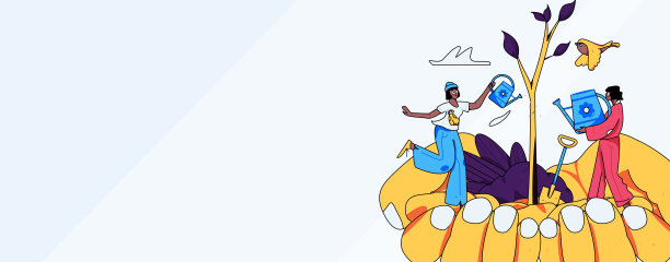 平面字符矢量概念操作手绘插图植树节植树在春天图片下载