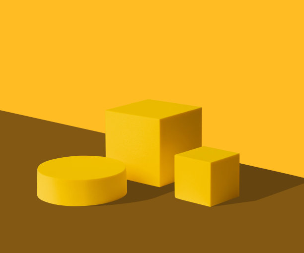 最小的几何基座平台产品展示与长阴影在柔和的背景。包装放置标志图片下载