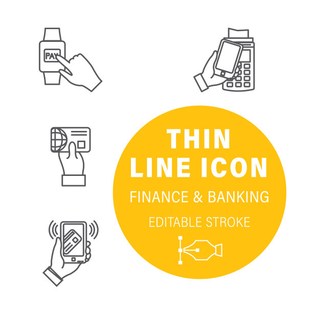 智能应用财务线图标图片下载