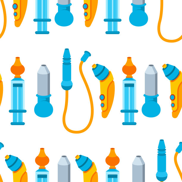 婴儿吸鼻器矢量卡通无缝图案。图片下载