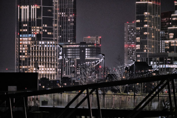 伦敦泰晤士河畔的Wandsworth和Vauxhall住宅区，英国图片下载