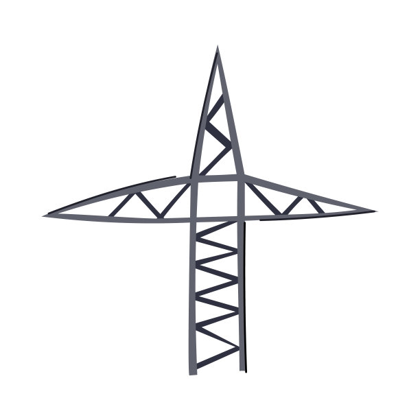 电线杆电塔卡通矢量插图图片下载