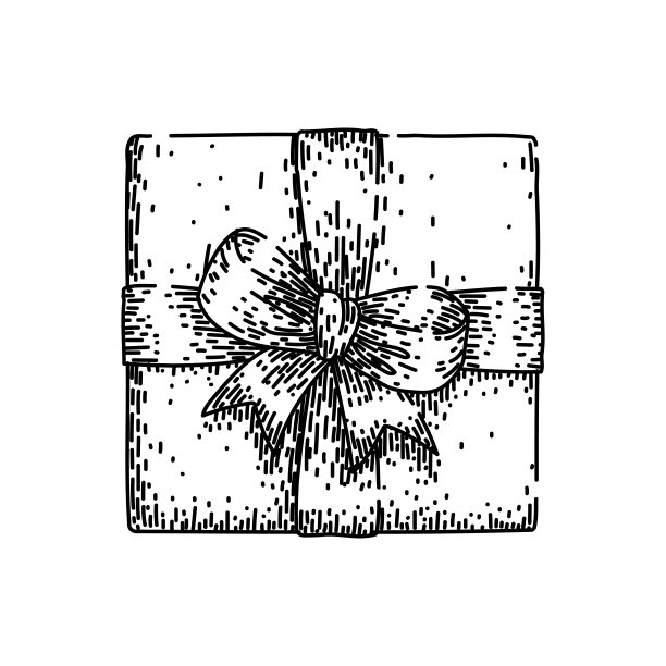 卡片礼盒顶视图草图手绘矢量图片下载