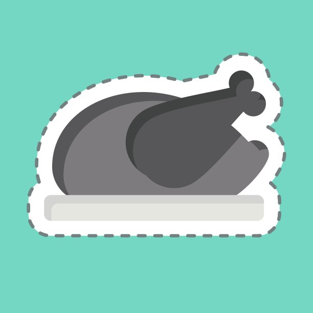 贴纸排队吃饭。与休闲旅游有关的标志。简单的设计说明。图片下载