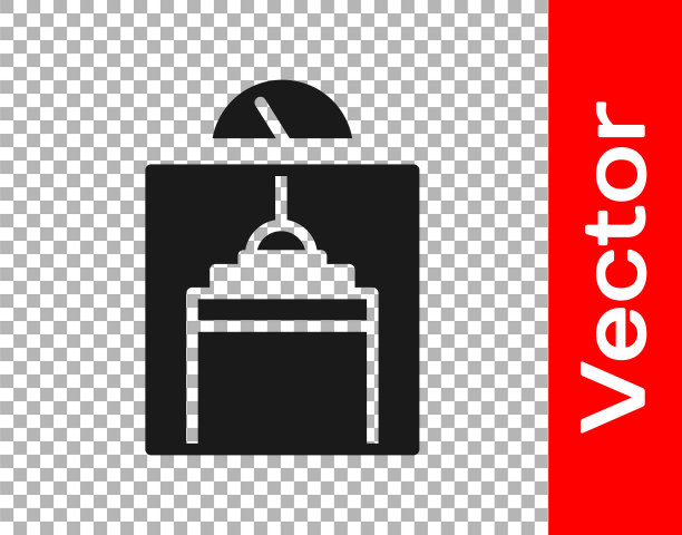 黑色升降机图标隔离在透明的背景。电梯的象征。向量图片下载