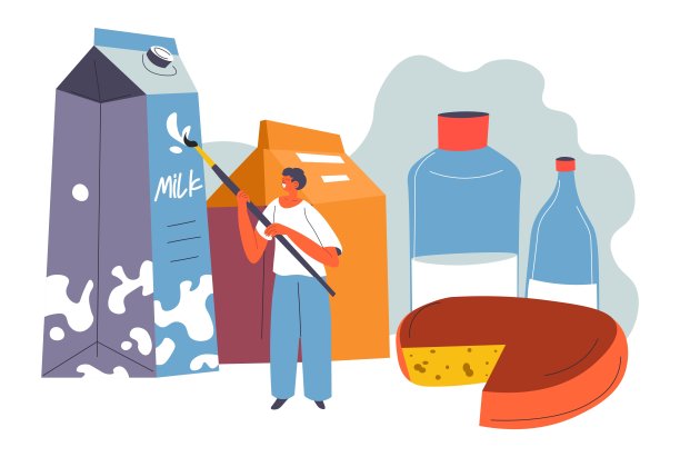设计产品包装，牛奶奶酪产品图片下载