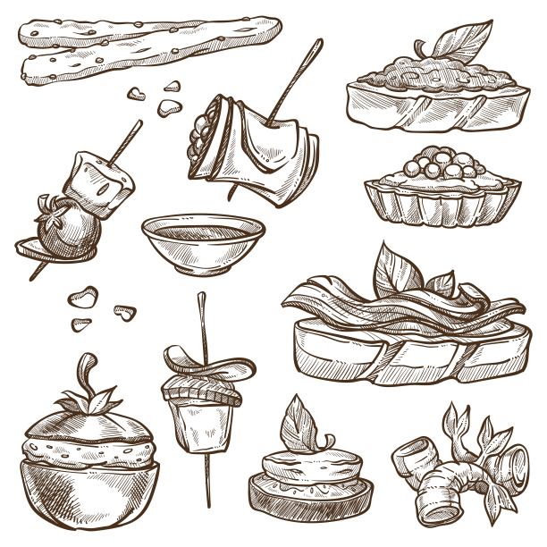 小点心和开胃菜，开胃菜和三明治图片下载