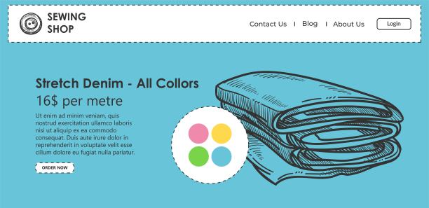 缝纫店弹力牛仔布所有颜色的商店图片下载