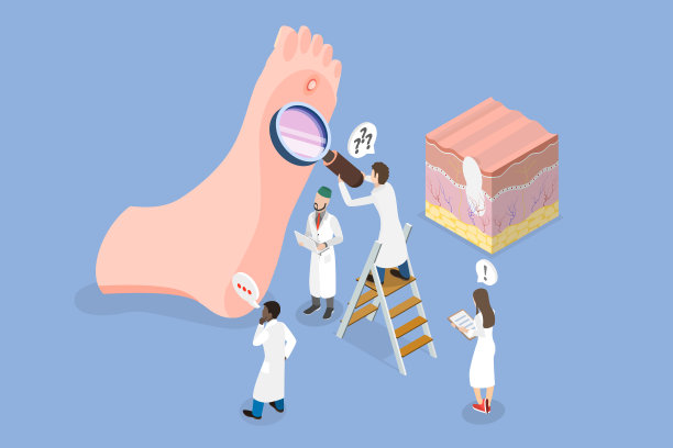 三维等距平面矢量脚疣概念插图图片下载