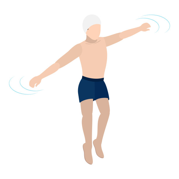 游泳池游泳者的三维等距平面矢量集。第一项图片下载