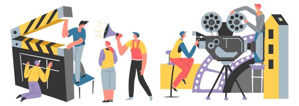 电影摄影拍摄电影和电影矢量图片下载
