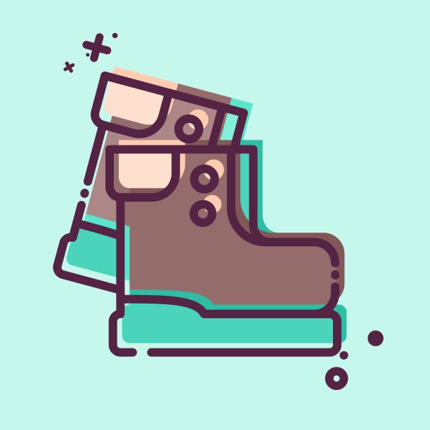 图标徒步旅行。与休闲旅游有关的标志。MBE风格。简单的设计说明。图片下载