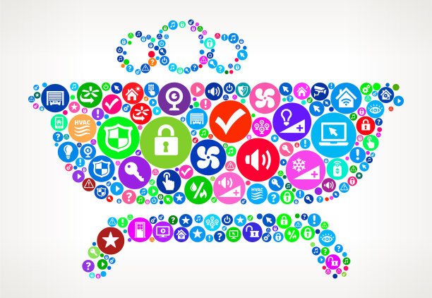 泡泡浴家居自动化技术图标模式图片下载