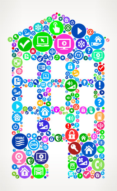 构建家庭自动化技术图标模式图片下载